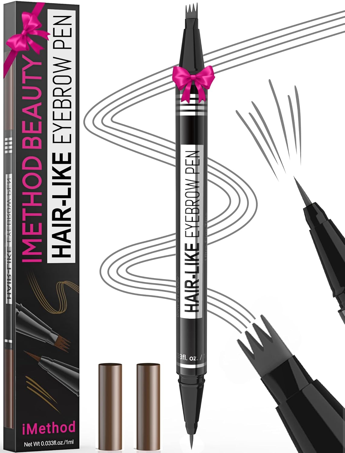 Microblading Eyebrow Pen | 2-in-1 Dual-Ended Pencil for Women | Light Brown