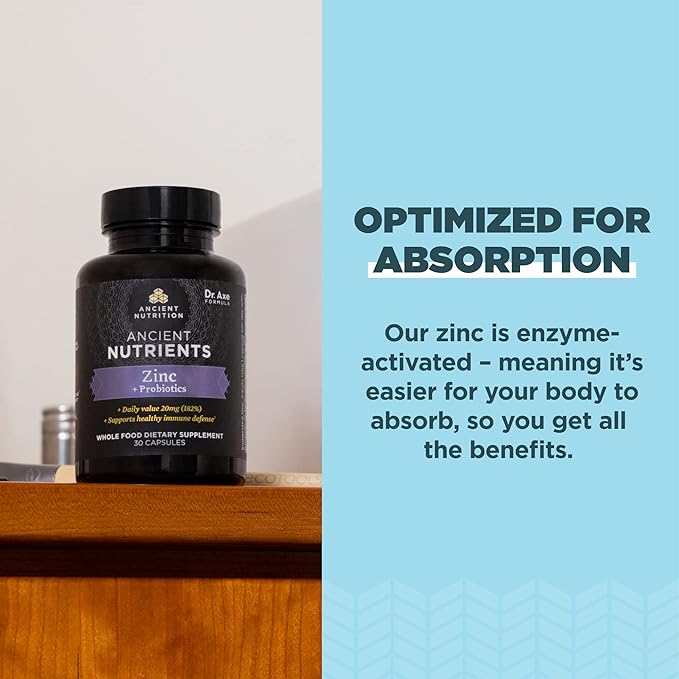 Ancient Nutrition Zinc 30 Count + Vitamin C (60 Count)