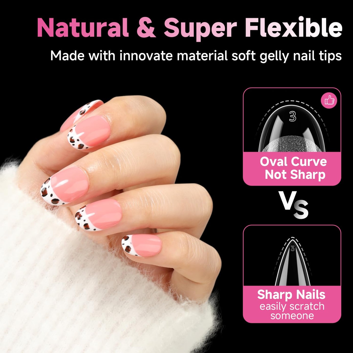 XXL Square Gel Nail Tips | 120 PCS Extra Long | No C Curve | DIY Home Use