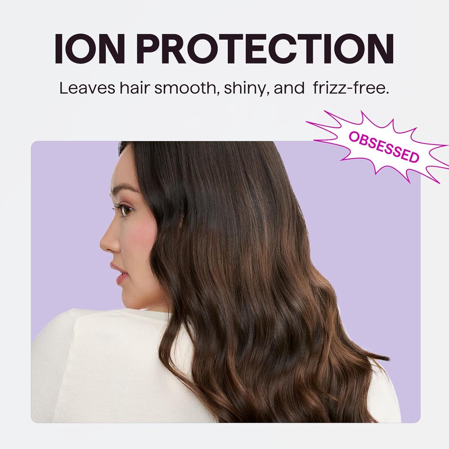 Ionic Hair Dryer for Curly Hair | 1875W Fast Drying | Diffuser & Attachments | Rose Gold