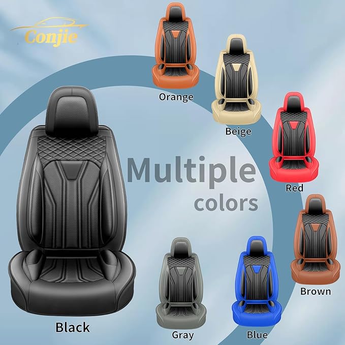 Fit Tucson Car Seat Covers Premium Leather for Hyundai Tucson 2010-2025 2026. Waterproof， Breathable, Scratch-Resistant & All-Weather Seat Cushion Protector(Front Seat, All Black)