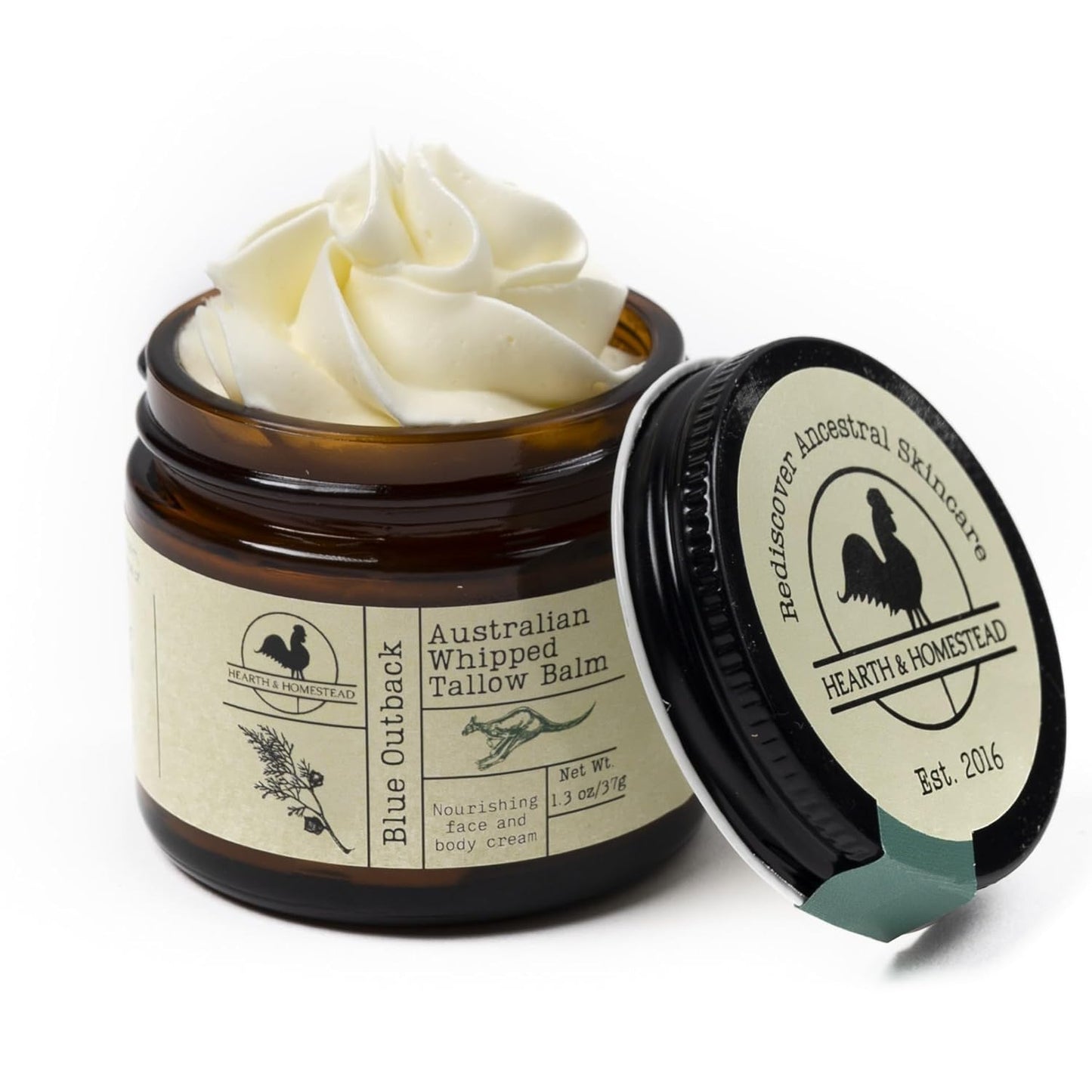 Handmade Unscented Whipped Tallow Balm | Organic Body Butter for Eczema & Rosacea - 1.3 oz