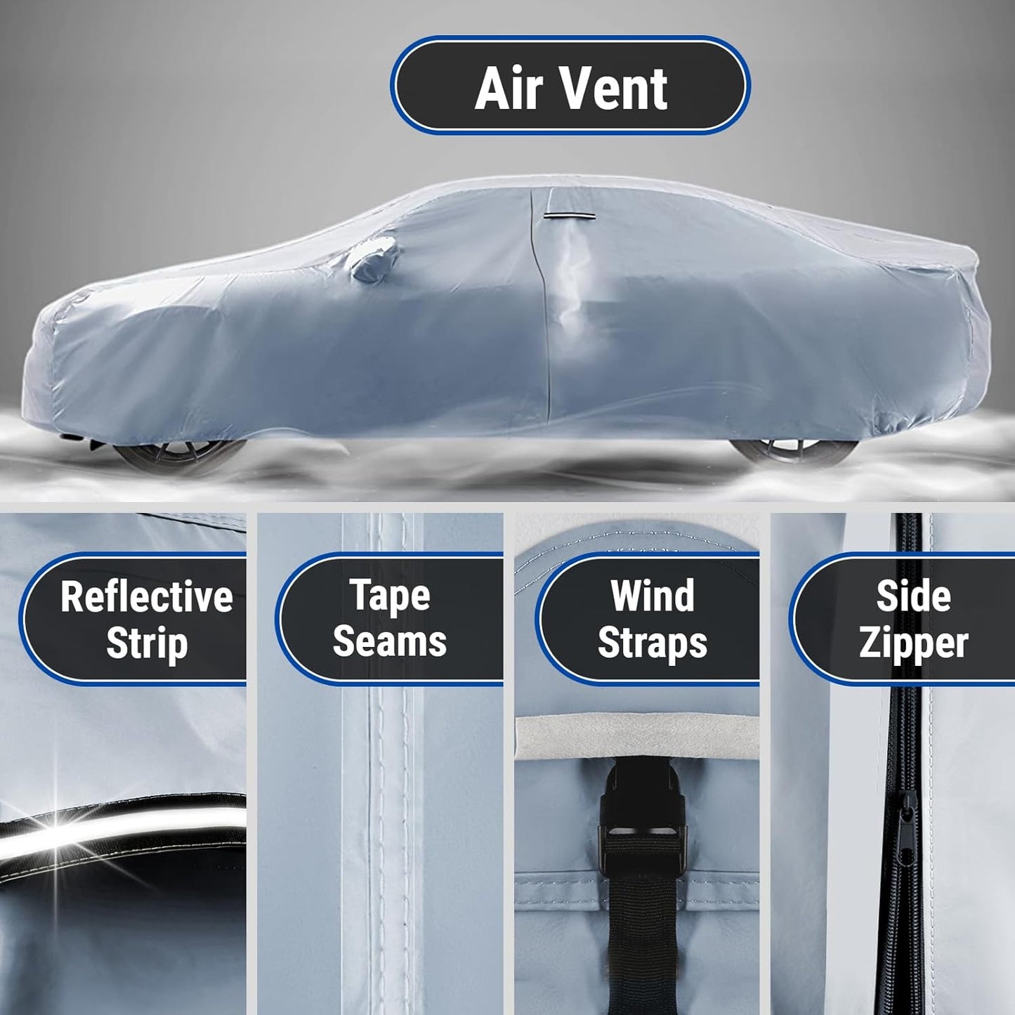 iCarCover Premium Car Cover for 1990-2001 Chevy Lumina Sedan Waterproof All-Weather Automobiles Custom Fit Indoor Outdoor UV Snow Protection Covers with Straps and Bag