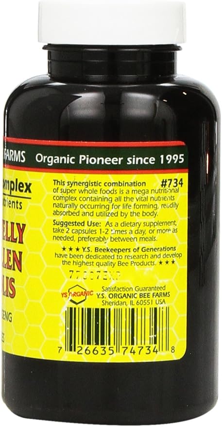 Y.S. Eco Bee Farms, (3 Pack) Royal Jelly, Bee Pollen, Propolis, Plus Korean Ginseng, 90 Capsules