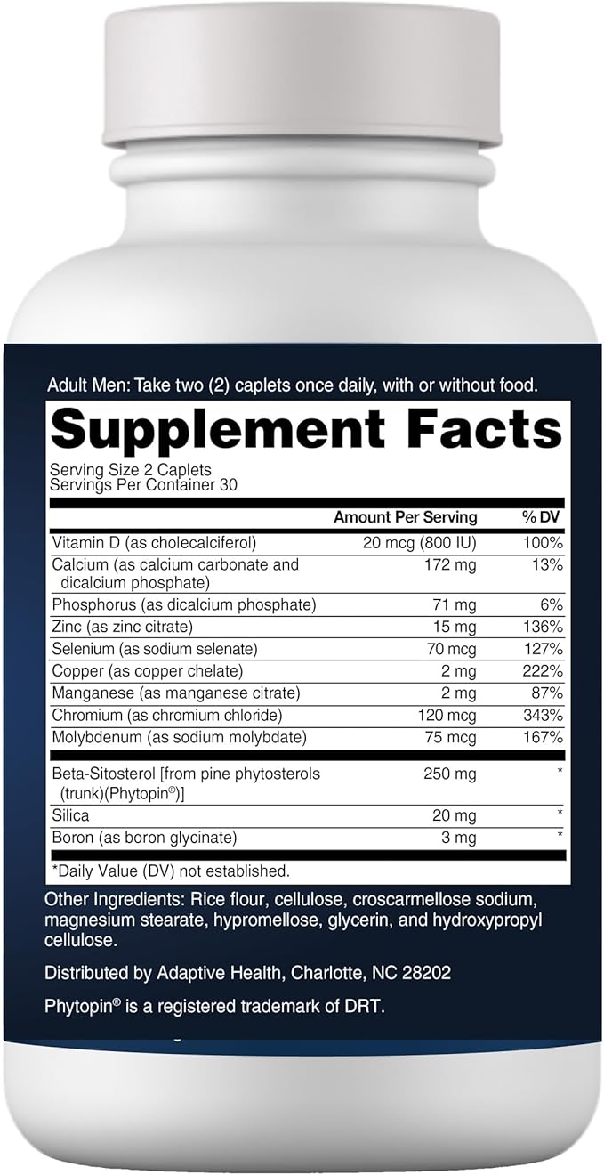 Support Supplement for Men's Health - Reduce Bathroom Trips, Promote Sleep, Better Bladder Emptying & Healthy Prostate, Beta Sitosterol - 60 Count (Pack of 1)