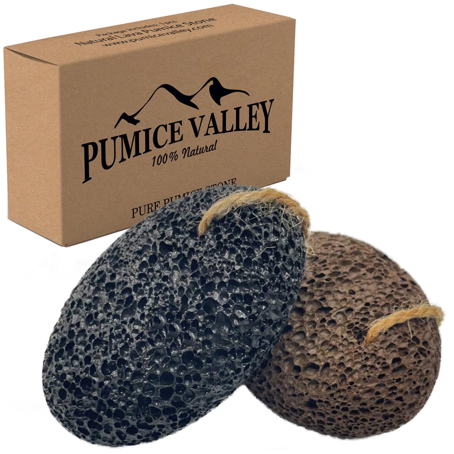 Pumice Stones For Feet - Natural Black Brown Earth Lava Stones Pack Of 2 - Callus Corn Remover For Feet Heels And Palm - Pedicur
