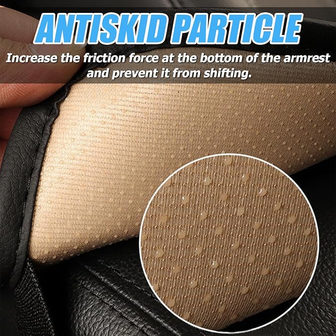 Car Center Console Cushion Pad, PU Leather Vehicle Armrest Cover Protector, Anti-Scratch Automotive Interior Arm Rest Seat Box Mat Accessories, Universal for SUV Sedan Truck (Black/Pink)