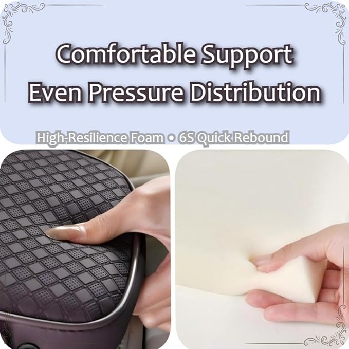 2026 Upgraded Car Center Console Cushion with 30w USB& Type-C Charging Ports, Leather Car Armrest Pad Cover, Interior Accessories for Most Vehicles (Ergonomic Sloped Version, Beige)