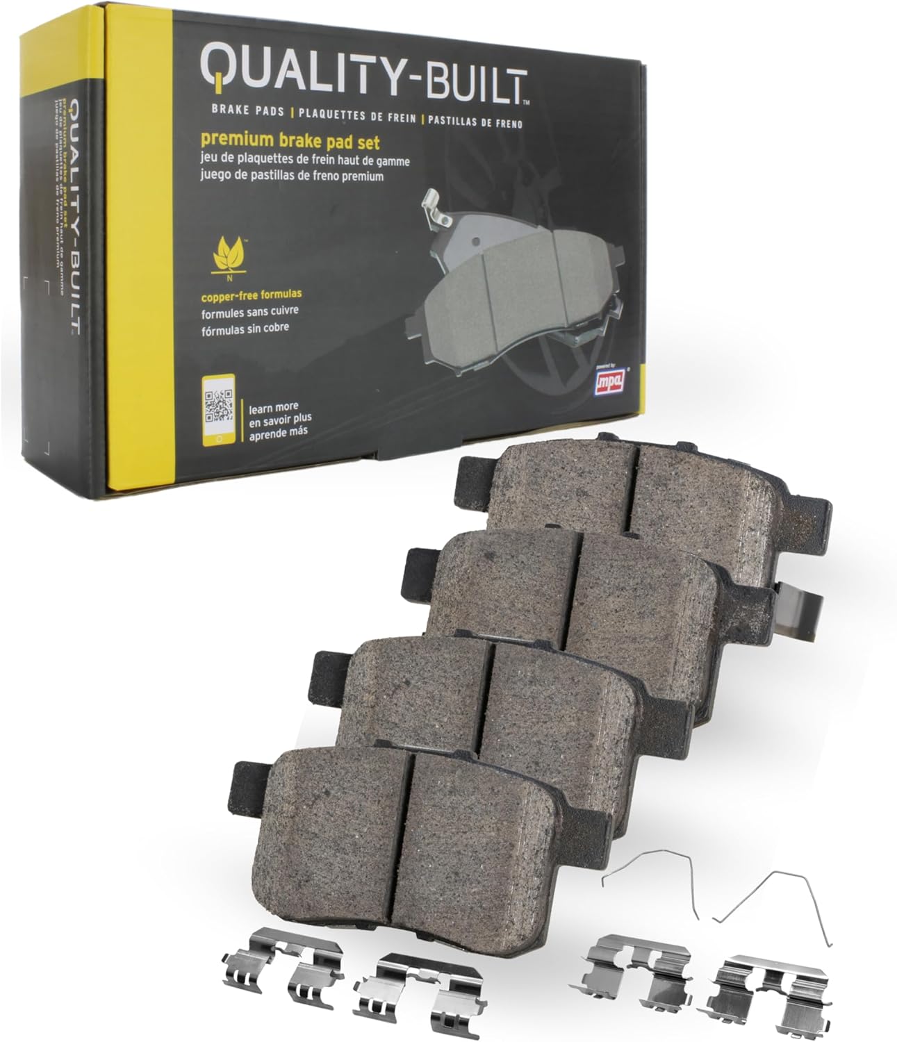 Premium Semi-Metallic Front Brake Pads (1001-1202M) Compatible with Hyundai Entourage 2007-2009, Hyundai Santa Fe 2007-2016, Hyundai Santa Fe XL 2013-2016, Kia Sedona 2006-2014