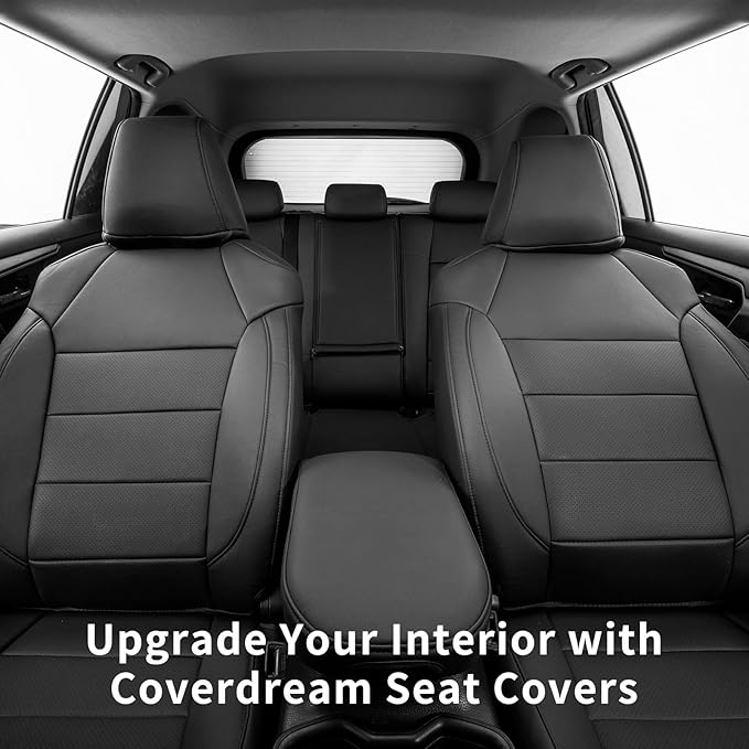 coverdream 2026 Rav4 Seat Covers Custom Fit for 2026 Toyota Rav4 Hybrid (SE,XSE) & PHEV GR Sport SUV,Full Set Luxury Waterproof Leather Car Seat Protector