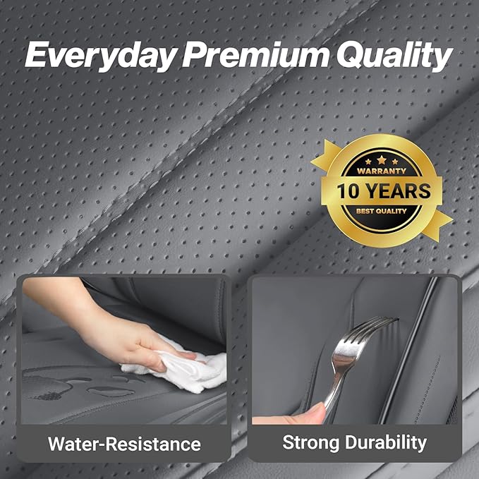 Coverland Custom Fit Car Seat Covers for SUV Compatible with [RAV4, CR‑V, Equinox, Tucson, Rogue, Crosstrek] Premium Waterproof Non-Slip Interior Seat Protector [Full Set Dark Gray - Size Chart X55]