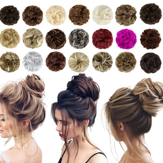 Qunlinta Messy Bun Hair Piece Hair Bun Thick Updo Scrunchies Hair Extensions Ponytail Hair Pieces For Women Girls Black Brown