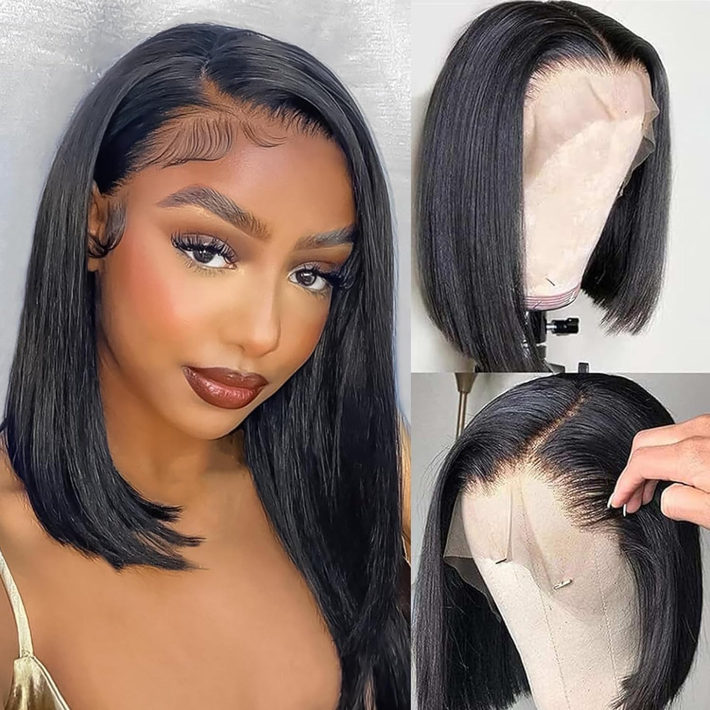 Usexy 12 Inch Straight Bob Wig Human Hair 13X4 Hd Frontal Lace Wig 150% Density Short Bob Wigs For Women Glueless Bob Lace Front