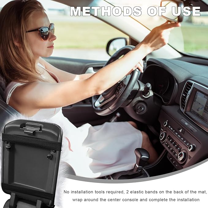 Center Console Cover, 11.81"×7.87" Automotive Fluffy Plush Center Armrest Protector, Universal Furry Comfortable Center Console Pad for Cars Trucks SUVs, Car Accessories (Royal Blue)