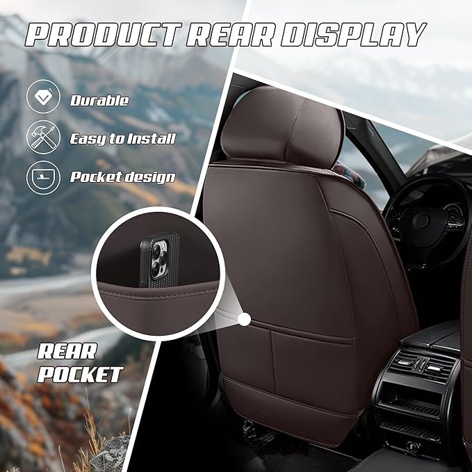 Car Seat Covers Fit for Infiniti g37 2000-2026, Stylish Sport Seat Covers, Waterproof Wear-Resistant Premium Nappa Leather Car Seat Cover.(Full Set/Coffee Color)