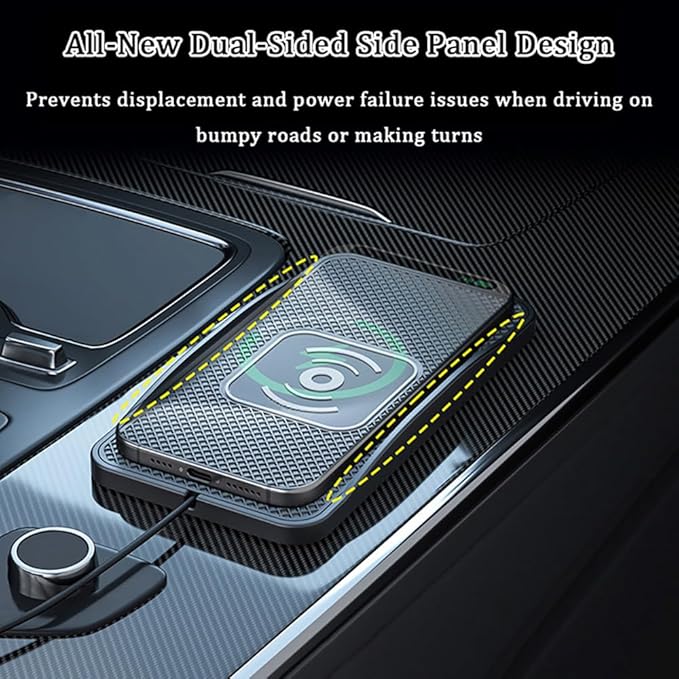 Wireless Car Charger Pad for Lincoln MKX 2007-2018, Type-C/USB 20W Car Wireless Charger Non-Slip Phone Charging Pad Car Accessories,A 30cm Cable Type-C Plug
