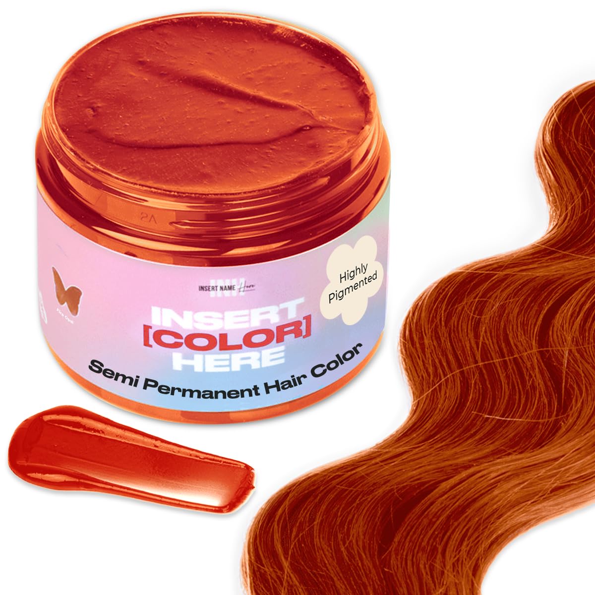 Inh Semi Permanent Hair Color | Color Depositing Conditioner | Orange Hair Dye | No Bleach, No Peroxide Temporary Fire Opal Tint