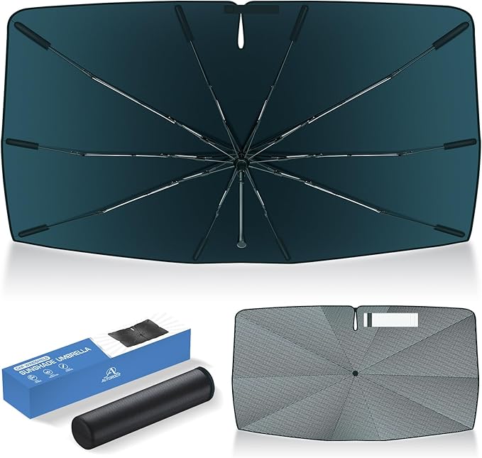 Autorder Windshield Sun Shade Umbrella for 2015-2024 Jeep Renegade Accessories,Upgraded Ice Crystal Material,Easy Setup Umbrella Sunshade for Car Windshield,100% Sun Blocking