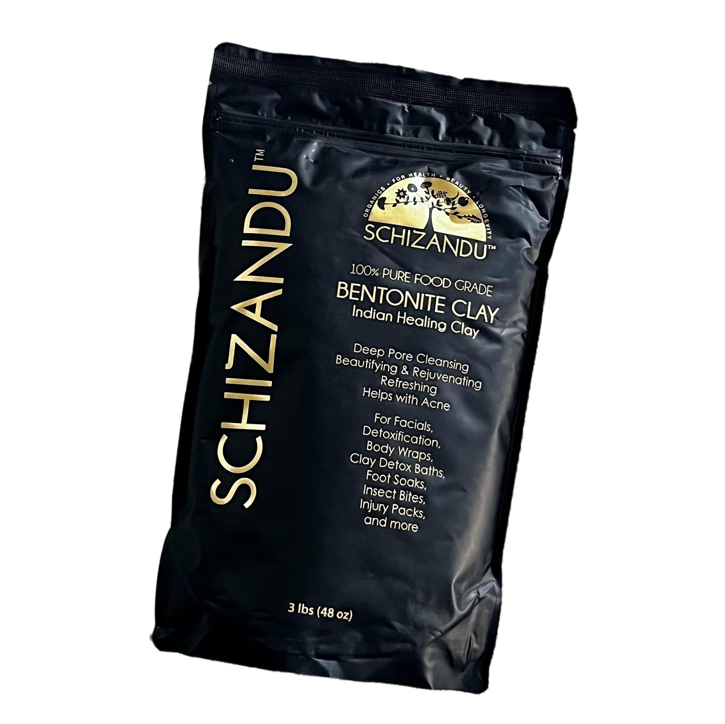 Schizandu Organics Bentonite Indian Aztec Healing Clay, Vegan 100% Pure | 3 Lbs |Supports Beauty Masks, Hair Masks, Acne Treatme