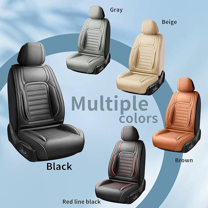 Fit HRV Premium Leather Car Seat Covers Compatible with Honda HRV 2016-2025 2026, Breathable, Wear Resistant, Airbag Compatible, All-Weather Protection & Full Coverage, 2 Front Seat Brown