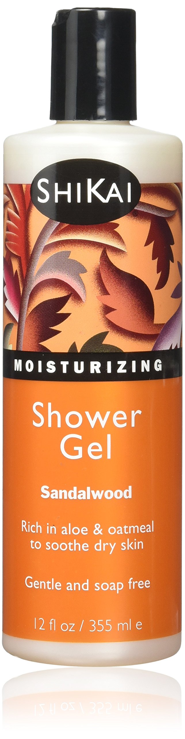 Shikai Daily Moisturizing Shower Gel (Sandalwood, 12Oz) | With Hydrating Aloe Vera & Oatmeal | Scented Body Wash For Dry Skin Re