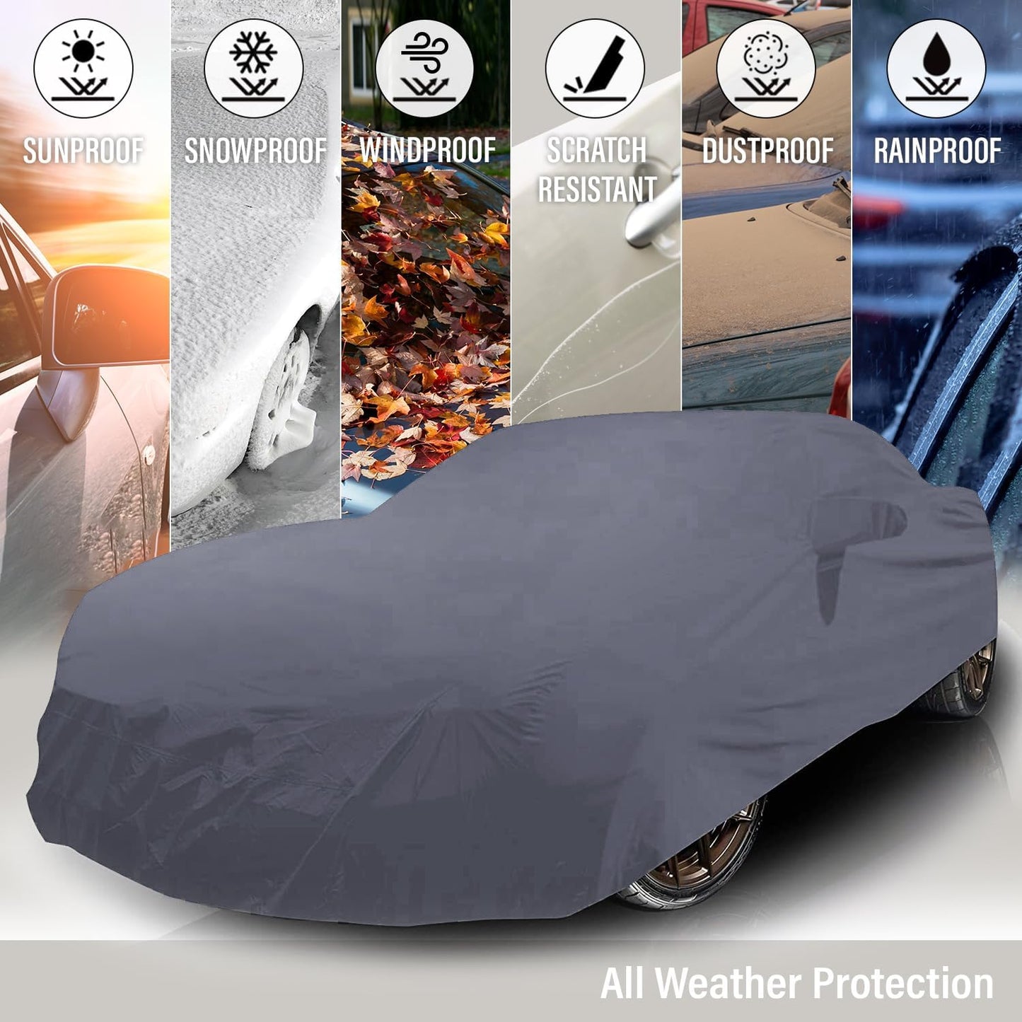 Supreme Full Car Cover – for Pontiac Phoenix 1978-1984 Coupe 2-Door Semi Custom Fit Waterproof Full Coverage All Weather Windproof Dust Proof Indoor Outdoor Automobile