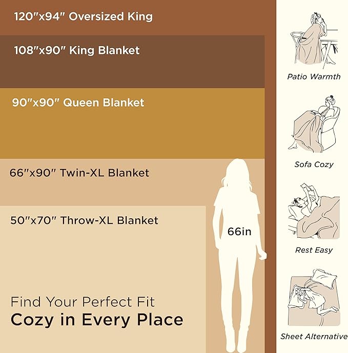 Bedsure 100% Cotton Blanket King Size for Bed - Breathable and Lightweight, Soft Cozy Textured Herringbone Woven Blanket for Summer Spring, Dark Red, 108x90 inches