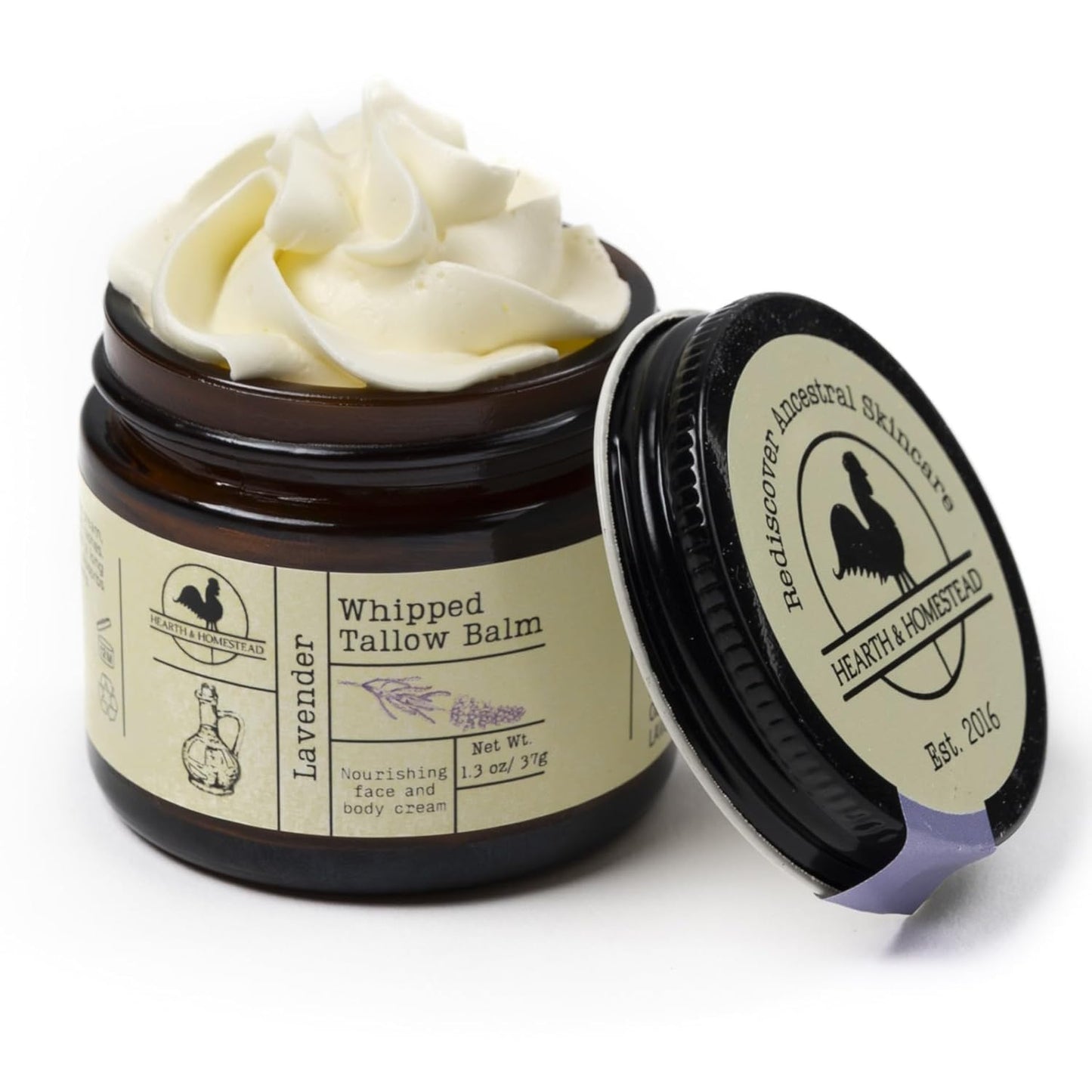 Handmade Unscented Whipped Tallow Balm | Organic Body Butter for Eczema & Rosacea - 1.3 oz