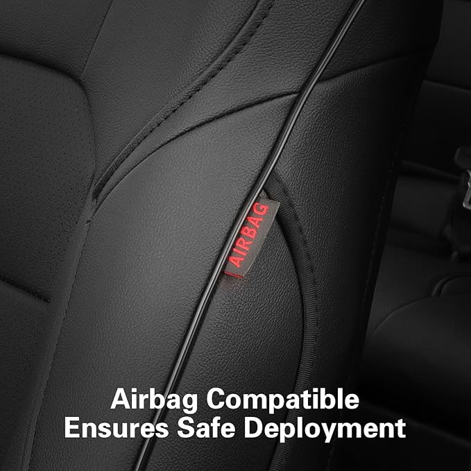 EKR Camry Seat Cover for Toyota Camry L LE XLE 2012 2013 2014 2015 2016 2017 (Not for Hybrid) Leather Car Seat Cover Full Set for Trucks SUV-Faux Leather (Black)