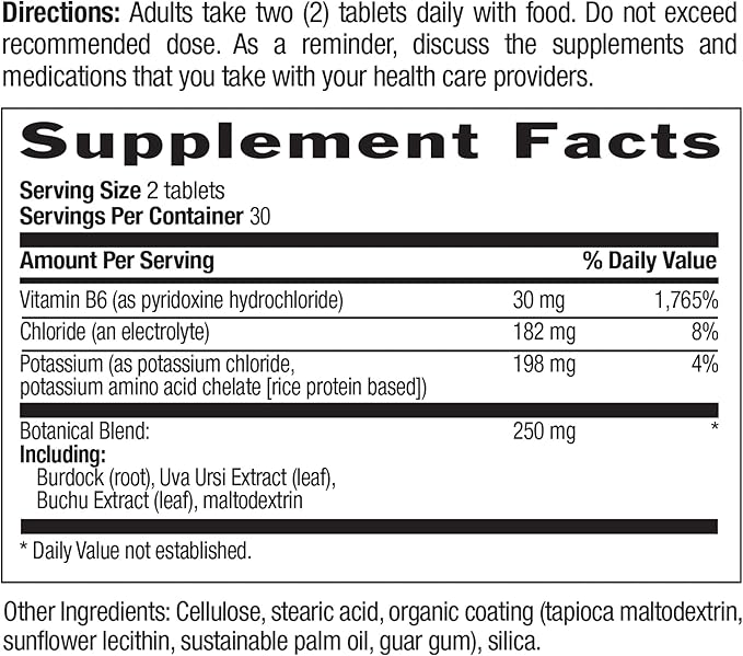 Country Life Water Factors - with Potassium and B6 for Electrolyte Balance - 60 Tablets