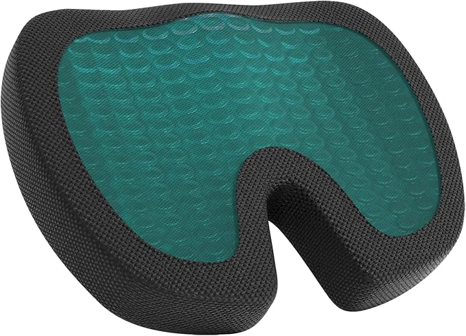 Amazon Basics Comfortable Seat Cushion & Lumbar Support for Office Chairs, Gel Enhanced Memory Foam, Pack of 2, Rectangular, Black