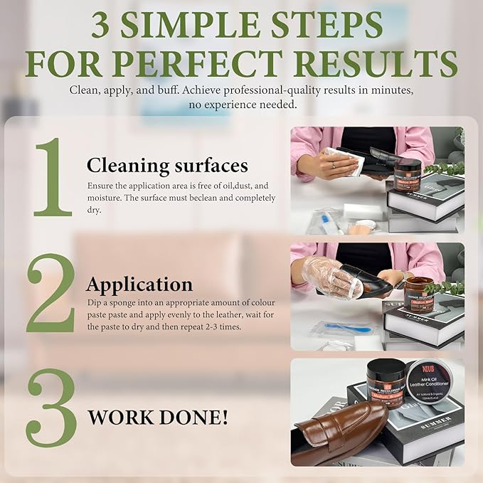 Leather Recoloring Balm Leather Color Restorer Scratch Repair Leather Paint for Furniture Couches Car Seats Shoes Bags Leather Dye and Scratched Leather with Leather Conditioner - Black