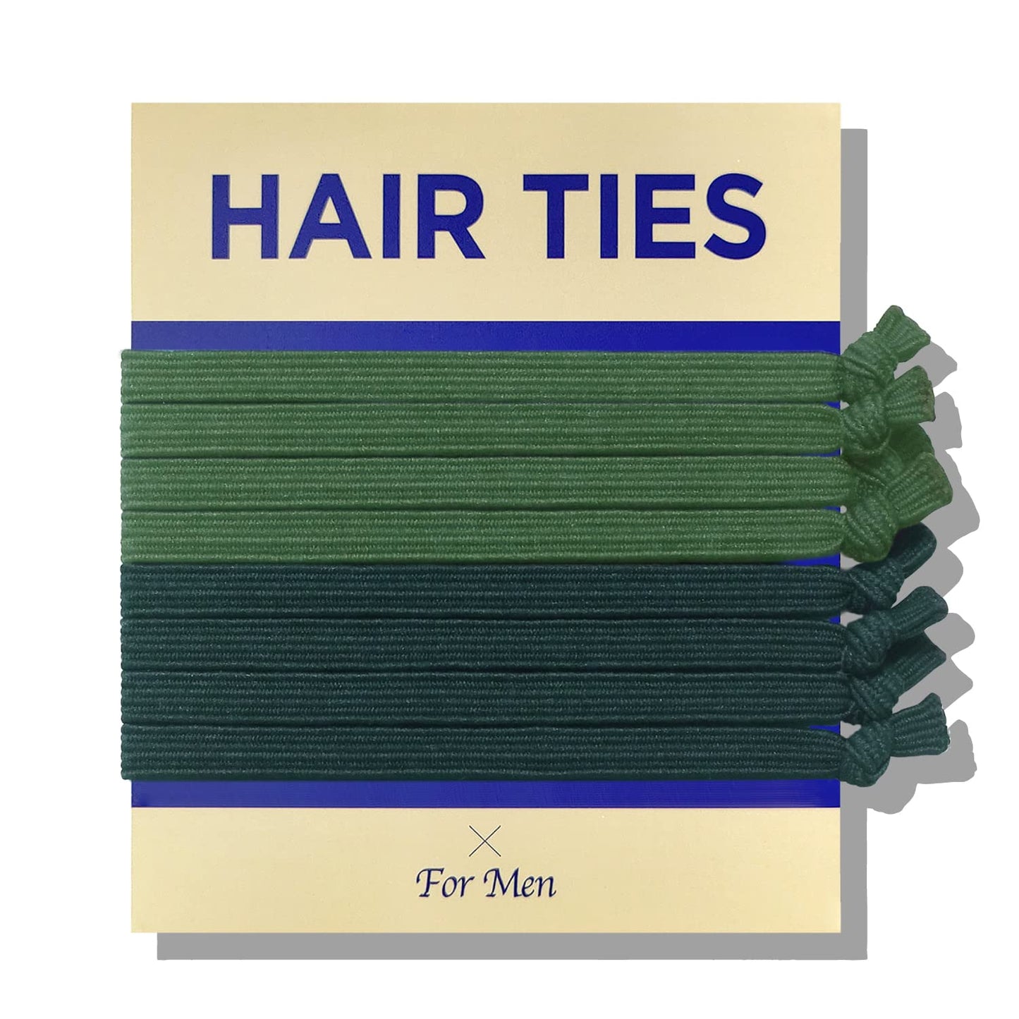 Havhaf Knotted Men'S Hair Ties - 8Pcs (Thin, Forest) - No Damage Crease Breakage Bun Hair Tie For Men With Long, Curly, Thick Ha