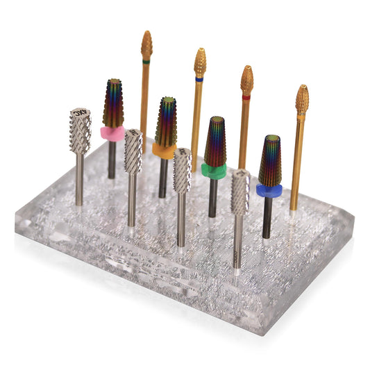 Pana Nail Drill Bit Holder Clear Acrylic Stand Display Organizer Tools For Manicure Artificial Nails Home Use Or Nail Salon - 12