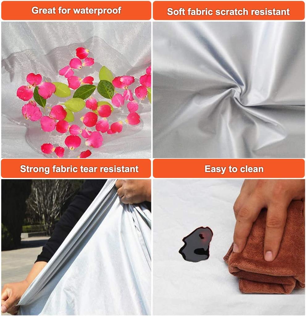 Kayme Car Covers for Automobiles Waterproof All Weather Sun Uv Rain Protection with Zipper Mirror Pocket Fit Dodge Charger/Challenger, Lincoln Mkz/Mks/Continental,Cadillac etc.(194 to 208 Inch) 3XXL