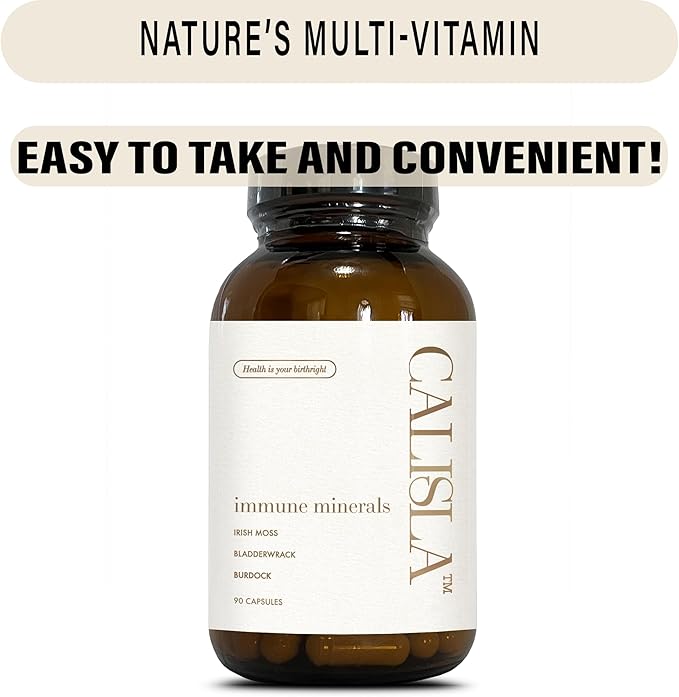 Immune Minerals Capsules - Sea Moss, Burdock, Bladderwrack Capsules (Irish Moss) - High Potency