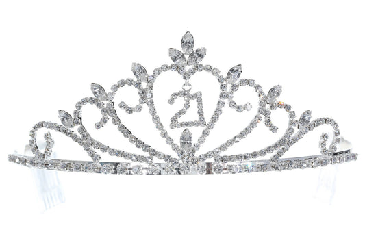 Samky Birthday Party Crystal Tiara Crown - 21St 21Th Twenty One T1200