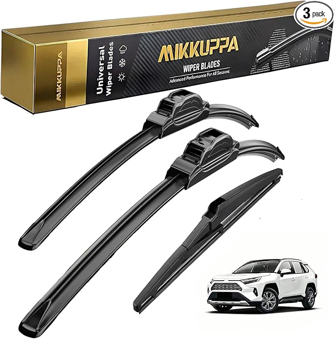 MIKKUPPA 26"+16"+12" Windshield Wiper Blades Replacement for 2019-2022 Toyota RAV4, Front & Rear Wiper Blades Set, Durable Stable Quiet All Season (Pack of 3)