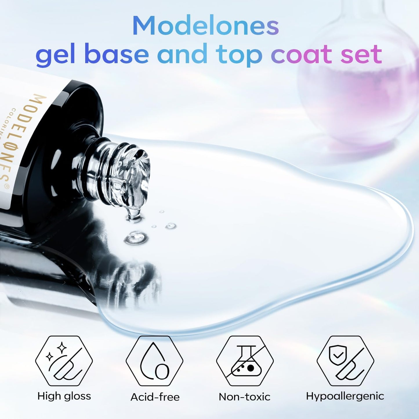 Modelones 4 Pcs Nail Dehydrator & Primer Set | Acid-Free, Hema-Free, 15 ml
