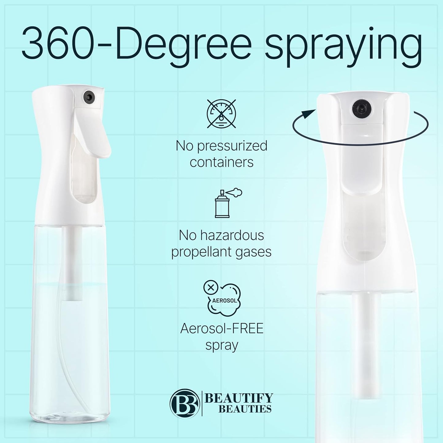 Ultra Fine Continuous Hair Spray Bottle | 6.8 Oz | White | Misting & Styling