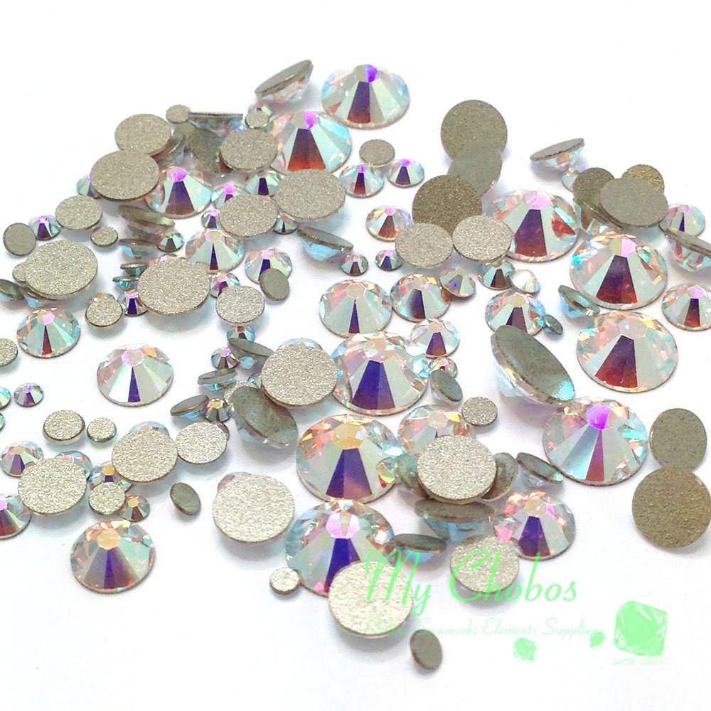 Crystal-Wholesale Swarovski 2058/2088 Crystal Nail Art Mixed Flatbacks Rhinestones, Crystal Ab (001 Ab)
