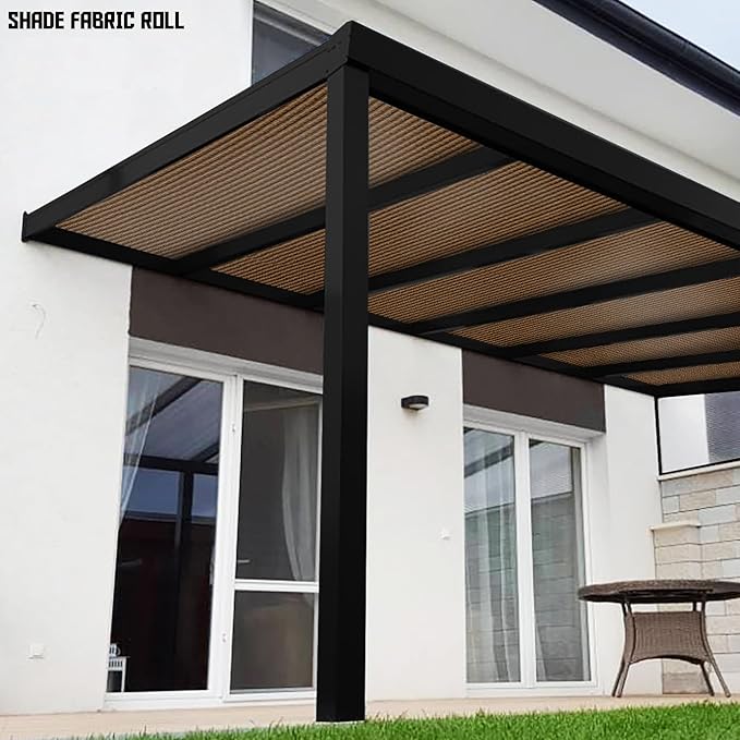 TANG Sun Shade Fabric Roll 8'x130' Shade Cloth for Garden Brown HDPE Mesh Shading Pergola Cover Replacement Canopy, 95% Blockage Sunshades for Outdoor Patio Backyard Plant