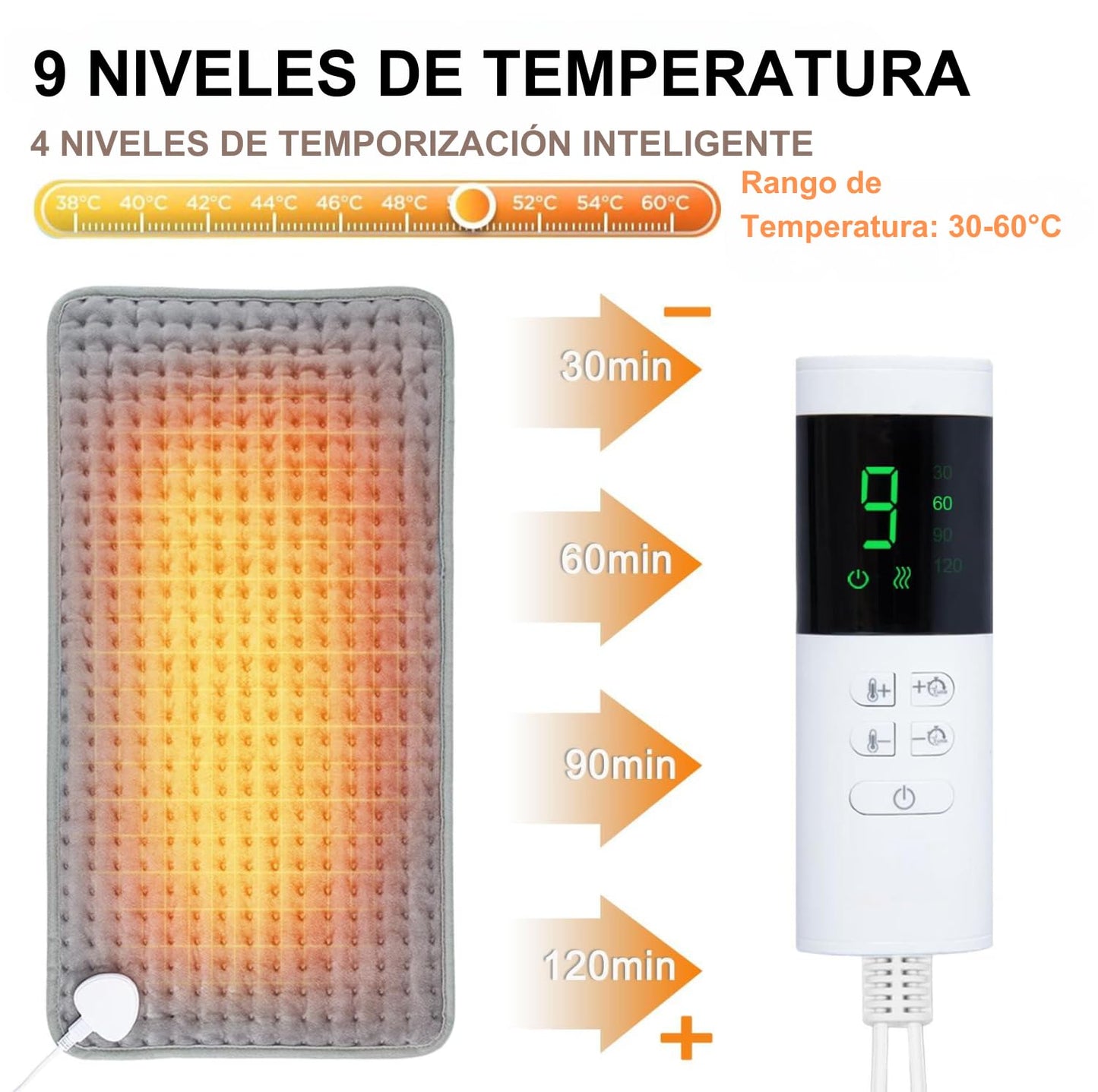 Large Heating Pad,TOPSOSO 20"x40" Extra Large Heating Pad for Back Pain Relief Electric Heating for Period Cramps Shoulders Pain Relief Moist/Dry Heat 10 Heat Setting Auto Shut Off Gift for Women Men
