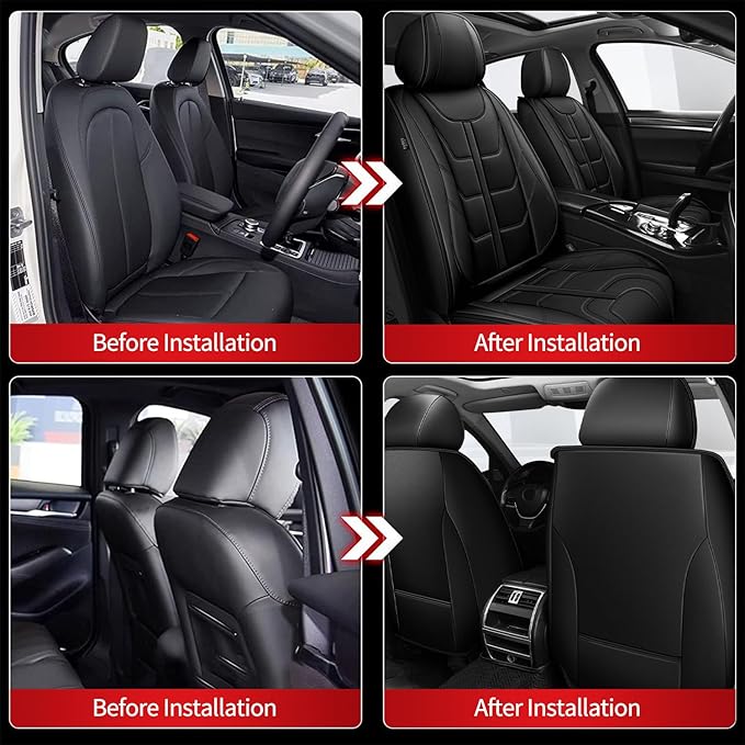 TTX LIGHTING Car Seat Covers fit for Chevrolet Trailblazer 2021-2026 Front Seat: Premium Leather Automotive Seat Cover with Airbag Compatible Waterproof (2 Seats, Black)