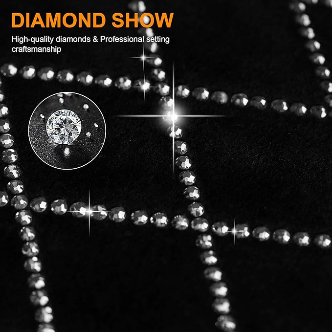 Bling Armrest Cover for Car Compatible with Jeep Cherokee - Center Console Cover with 2 Storage Pockets and Crystal Diamond(Black)