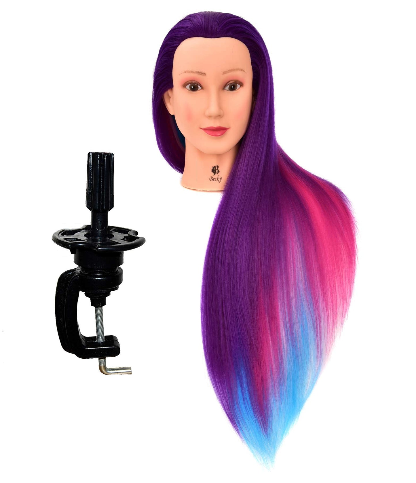 Hairztar 30'' Synthetic Fiber Mannequin Head (Long And Thick) Hairdresser Training Head Manikin Cosmetology Head (Becky+C)
