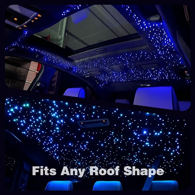 VASTFIRE Starlight Headliner Kit, Meteor + Twinkle Star Headliner kit Music/Voice Activated Star Lights for Car, Bed Room, RVs, Home Theaters | Bluetooth + Remote Control