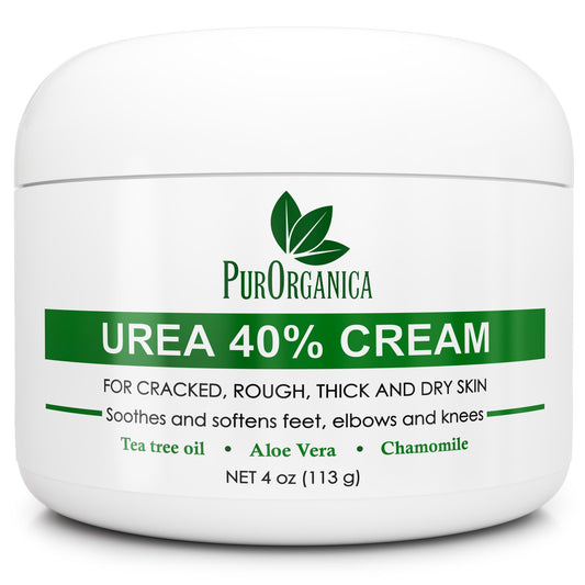 PurOrganica Urea 40% Cream ? oz Moisturizer for Thick, Cracked Skin, Corn & Callus Remover for Feet, Elbows, Hands, and Knees