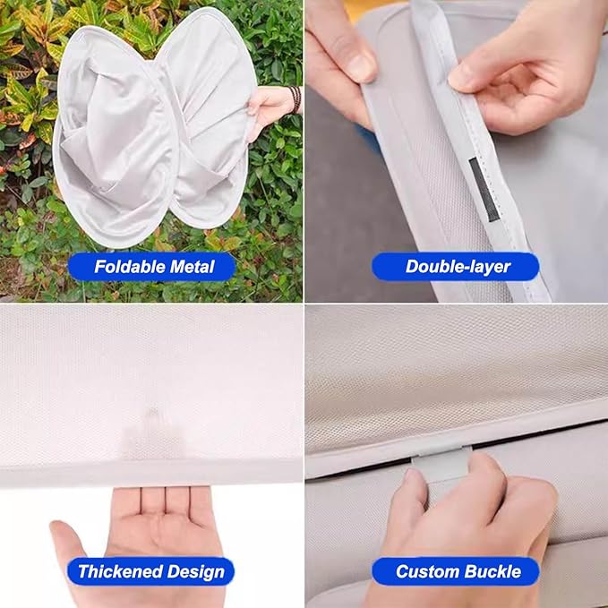 Car Sunroof Compatible with Q5 2017-2009 5-Door SUV, Foldable Glass Roof Sunshade with Storage Bag, Heat Insulation Sun Protection Roof Interior Sunshade