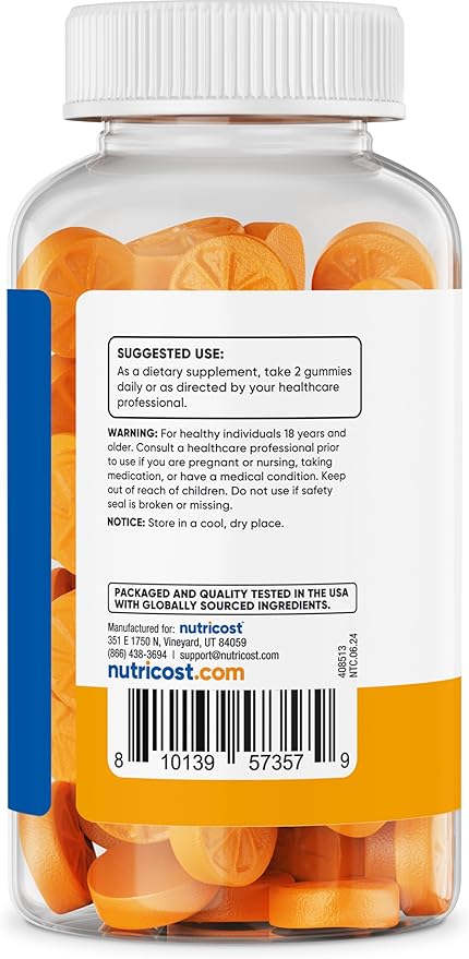 Nutricost Turmeric Gummies 2,000mg Tumeric per Serving (120 Gummies) - 60 Servings